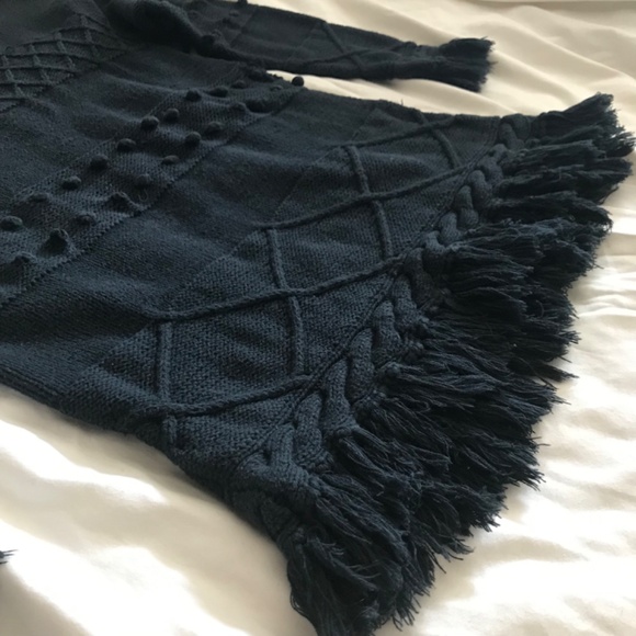 Vintage knit elegant fitted sweater fringe braid - Picture 2 of 6